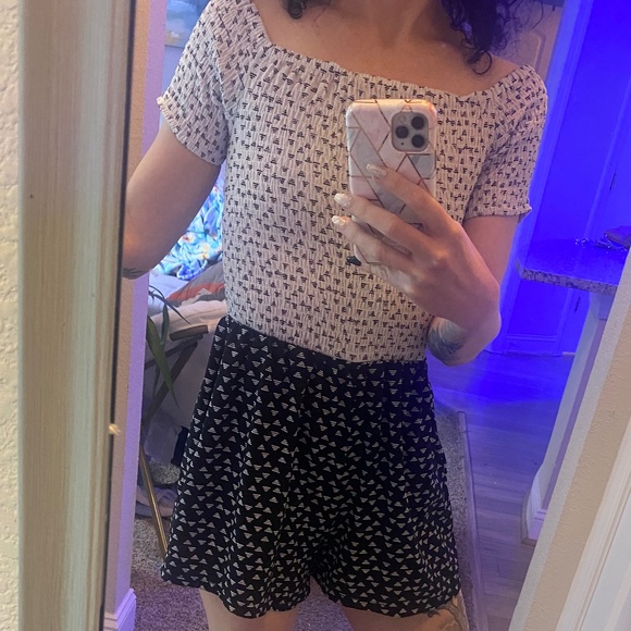 Blue and White Romper - Picture 1 of 5